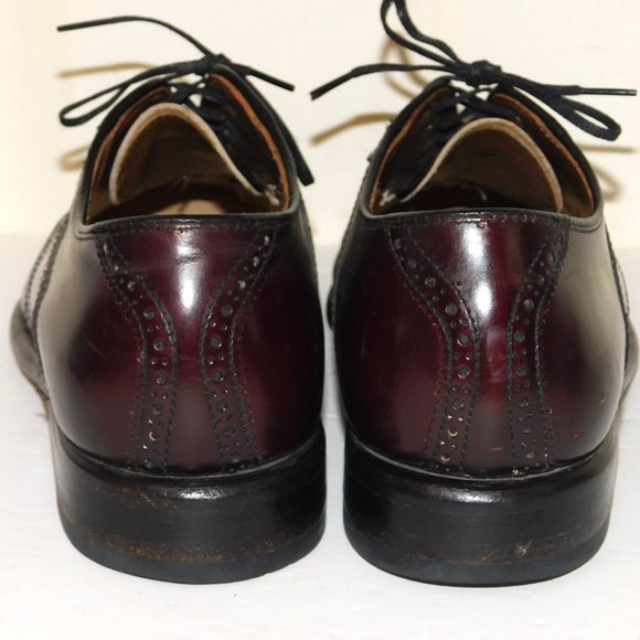 Keith Highlanders Leather Oxford Lace Up Burgandy Dress Shoes Men's Size 8 1/2 - Picture 7 of 12